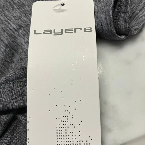 NWT Layer 8 Performance Tee Gray V-neck Size Large - Picture 6 of 9